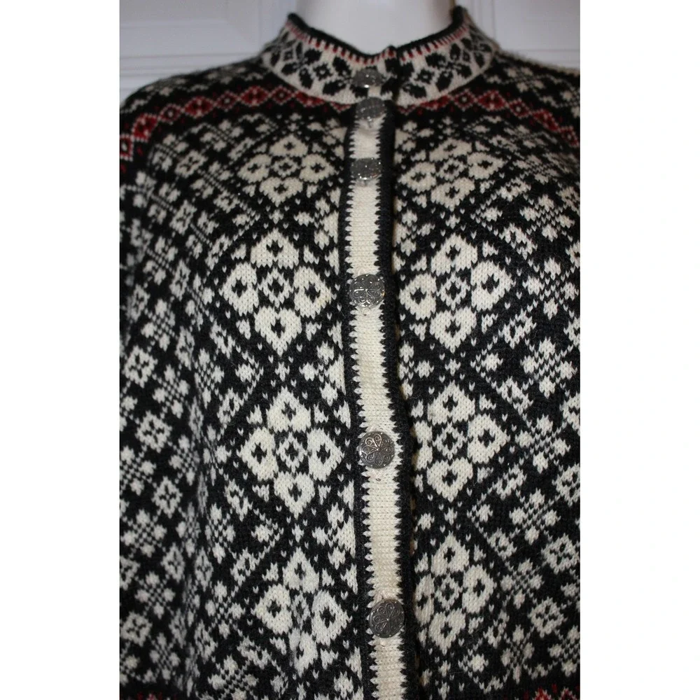 Vintage Selbu Norwegian Wool Cardigan Fair Isle Nordic Heritage Sweater SZ Small - Picture 13 of 14